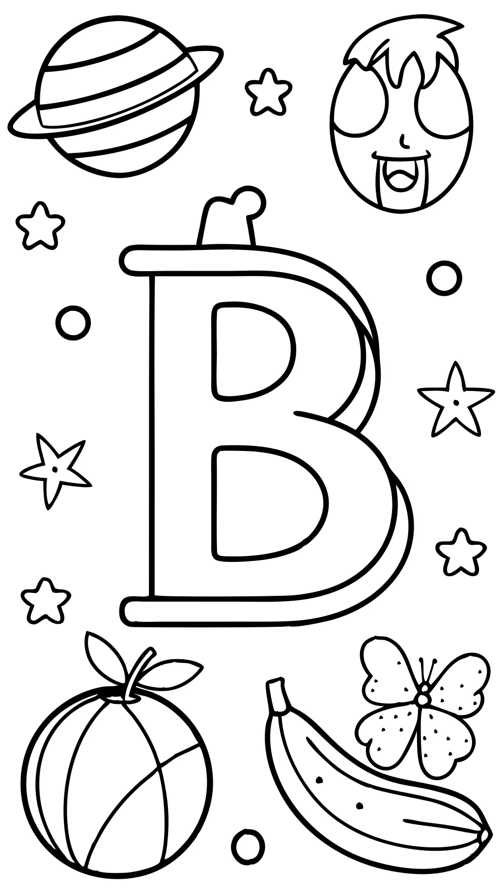 coloriage de lettre b